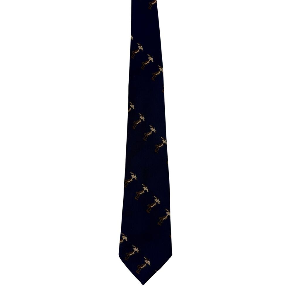 Vintage 90s Sears Looney Tunes Wile E Coyote Navy Blue Necktie